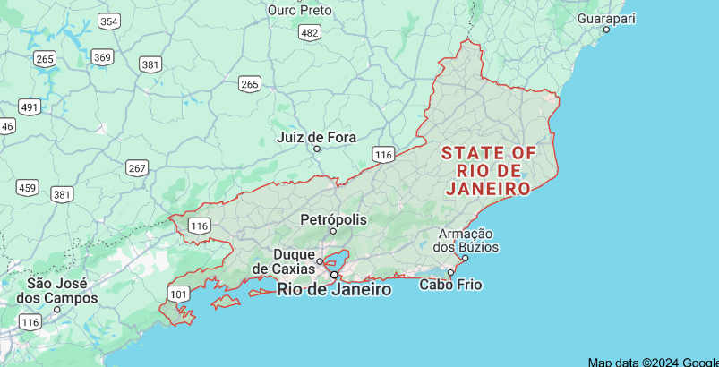 Mapa del estado de Rio de Janeiro